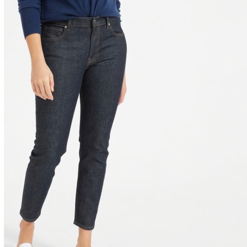 Everlane high rise indigo skinny jeans